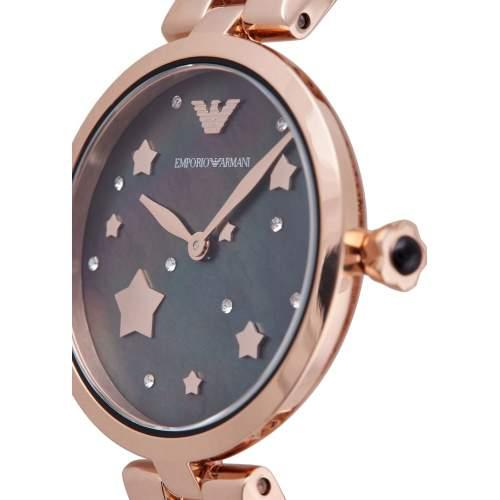  Shop Authentic Emporio Armani Arianna Black Dial Rose Gold Stainless Steel Watch For Women - AR11197 - Luxxuri