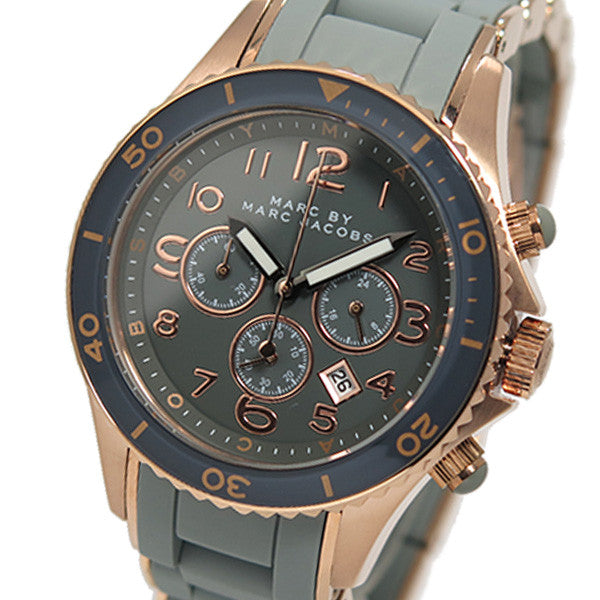  Shop Authentic Marc Jacobs Rock Chronograph Grey Dial Grey Silicone Strap Watch for Women - MBM2550 - Luxxuri