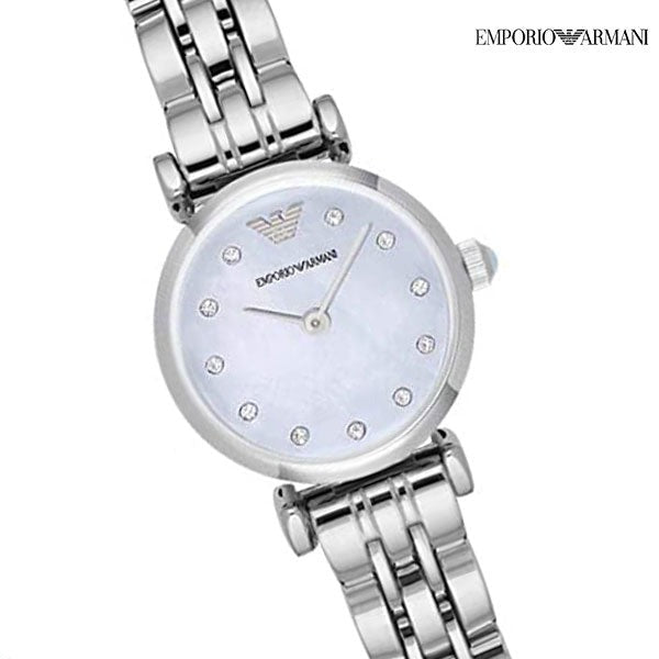  Shop Authentic Emporio Armani Gianni Blue Dial Silver Steel Strap Watch For Women - AR1961 - Luxxuri