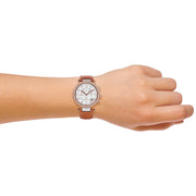  Shop Authentic Michael Kors Parker Chronograph White Dial Tan Leather Strap Watch for Women - MK5633 - Luxxuri