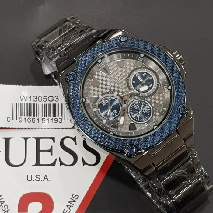  Shop Authentic Guess Sport Analog Grey Dial Grey Steel Strap Watch for Men - W0377G5 - Luxxuri