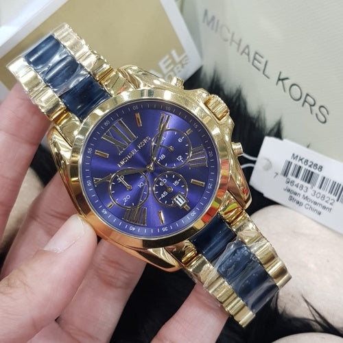  Shop Authentic Michael Kors Bradshaw Navy Blue Dial Two Tone Steel Strap Watch for Women - MK6268 - Luxxuri