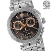  Shop Authentic Versace Aion Chronograph Black Dial Silver Steel Strap Watch For Men - VE1D01019 - Luxxuri