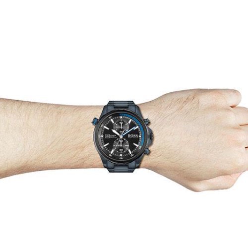  Shop Authentic Hugo Boss Globetrotter Black Dial Black Steel Strap Watch for Men - 1513824 - Luxxuri