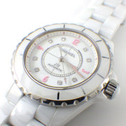  Shop Authentic Chanel J12 Quartz Diamonds Ceramic White Dial White Steel Strap Watch for Women - J12 H4466 - Luxxuri