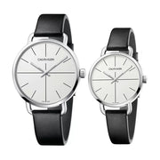  Shop Authentic Calvin Klein Evan White Dial Black Leather Strap Watch for Women - K7B231CY - Luxxuri