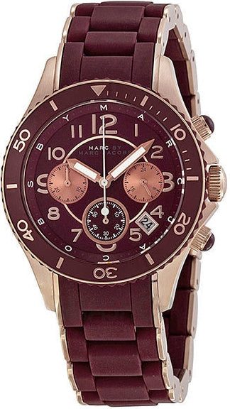  Shop Authentic Marc Jacobs Rock Chronograph Red Dial Red Silicone Strap Watch for Women - MBM2596 - Luxxuri