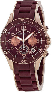  Shop Authentic Marc Jacobs Rock Chronograph Red Dial Red Silicone Strap Watch for Women - MBM2596 - Luxxuri