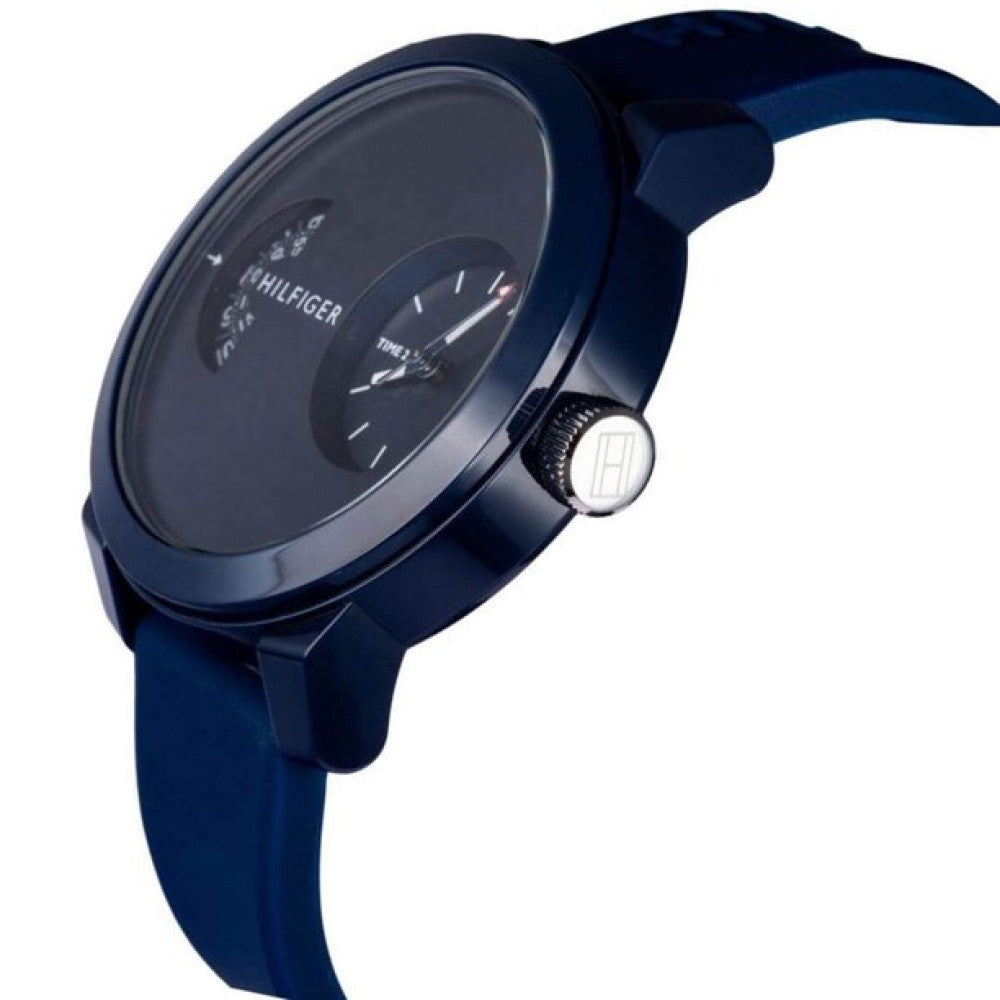  Shop Authentic Tommy Hilfiger Denim Blue Dial Blue Rubber Strap Watch for Men - 1791556 - Luxxuri