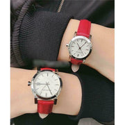  Shop Authentic Burberry The City Silver Dial Red Leather Strap Watch for Women - BU9129 - Luxxuri