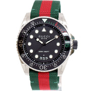  Shop Authentic Gucci Dive Black Dial Red & Green Nylon Strap Watch For Men - YA136209 - Luxxuri