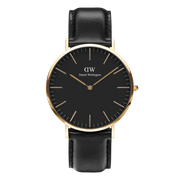  Shop Authentic Daniel Wellington Classic Sheffield Black Dial Black Leather Strap Watch For Women - DW00100139 - Luxxuri