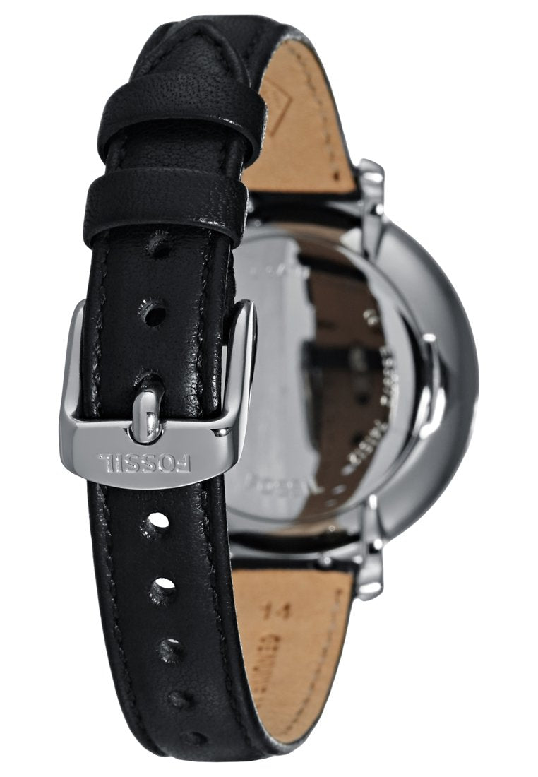  Shop Authentic Fossil Jacqueline Quartz White Dial Black Leather Strap Watch for Women - ES3972 - Luxxuri