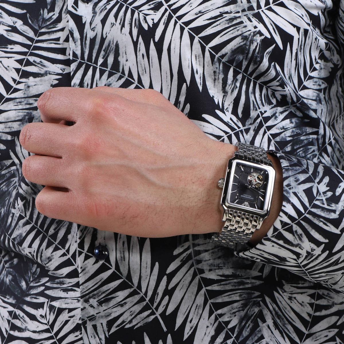  Shop Authentic Emporio Armani Diego Automatic Black Dial Silver Steel Strap Watch For Men - AR60057 - Luxxuri