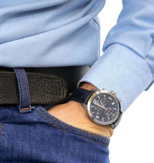  Shop Authentic Tissot PRC 200 Chronograph Blue Dial Blue Leather Strap Watch For Men - T055.417.16.047.00 - Luxxuri