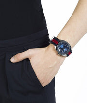  Shop Authentic Gucci GG2570 Quartz Blue Dial Blue & Red Nylon Strap Watch For Men - YA142304 - Luxxuri