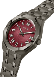  Shop Authentic Guess Asset Quartz Red Dial Black Steel Strap Watch For Men - GW0575G5 - Luxxuri