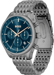  Shop Authentic Hugo Boss Gregor Chronograph Blue Dial Grey Steel Strap Watch For Men - 1514083 - Luxxuri