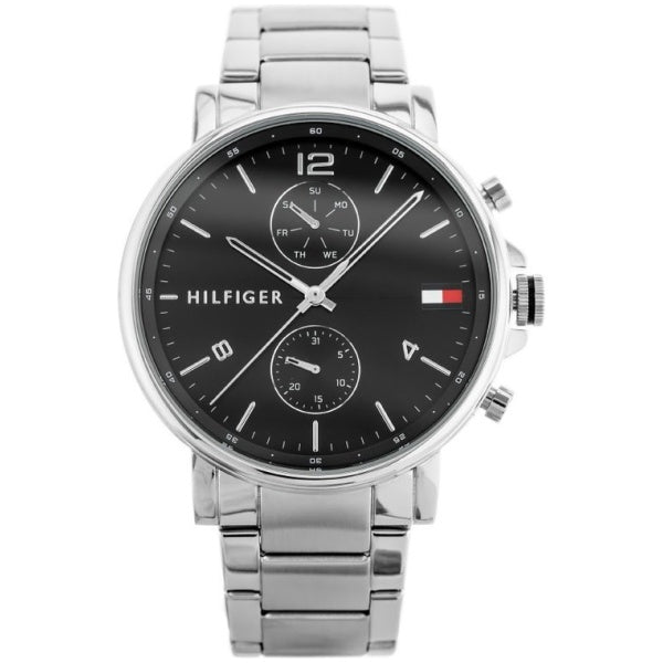  Shop Authentic Tommy Hilfiger Daniel Black Dial Silver Steel Strap Watch for Men - 1710413 - Luxxuri