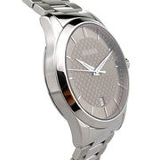  Shop Authentic Gucci G Timeless Brown Dial Silver Steel Strap Watch For Men - YA126445 - Luxxuri