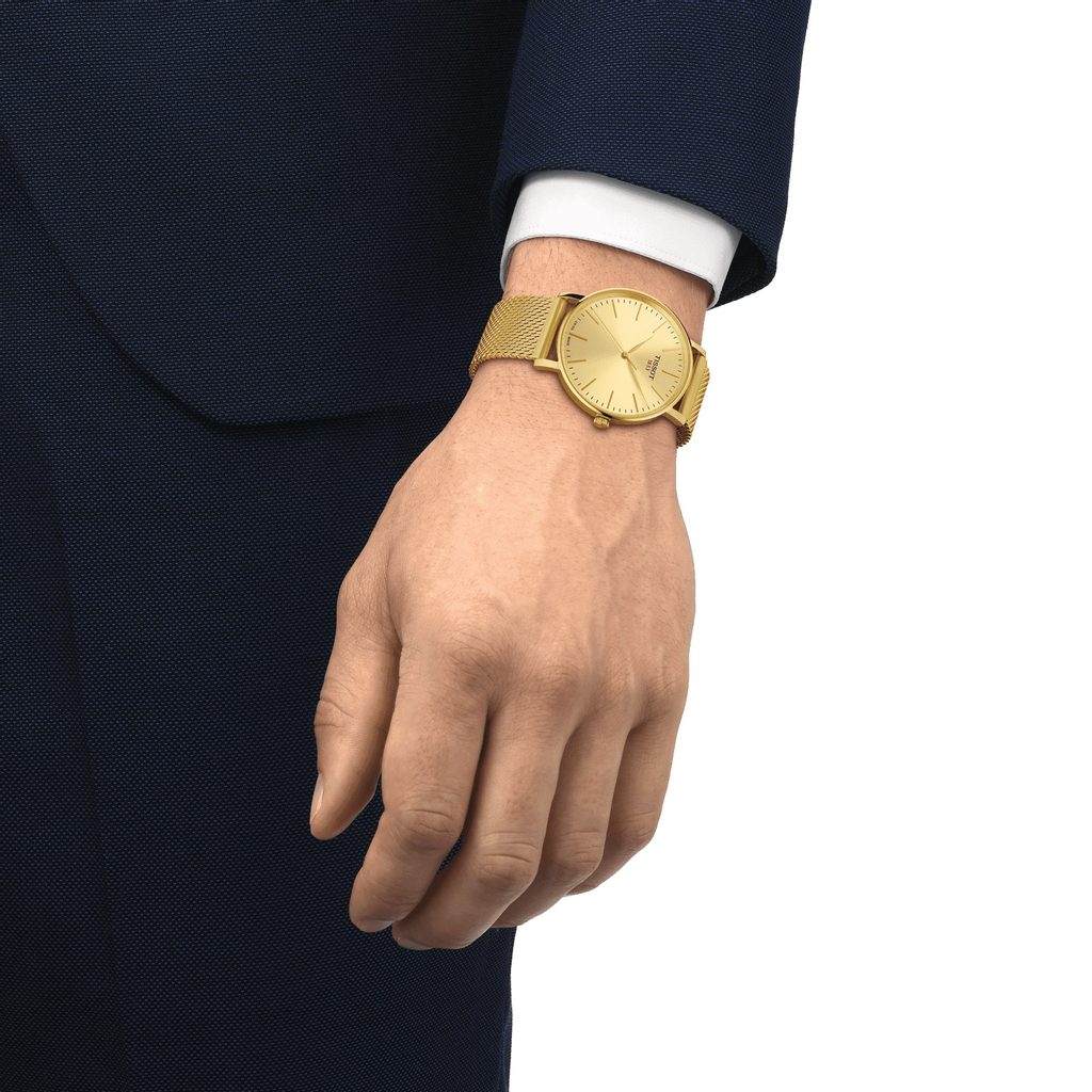  Shop Authentic Tissot T Classic Everytime Medium Gold Dial Gold Mesh Bracelet Watch For Men - T109.410.33.021.00 - Luxxuri