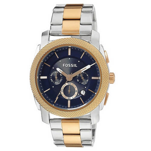  Shop Authentic Fossil Machine Blue Dial Two Tone Steel Strap Watch for Men - FS5037 - Luxxuri