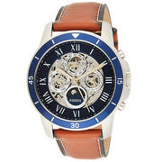  Shop Authentic Fossil Grant Sport Automatic Skeleton Blue Dial Brown Leather Strap Watch for Men - ME3140 - Luxxuri