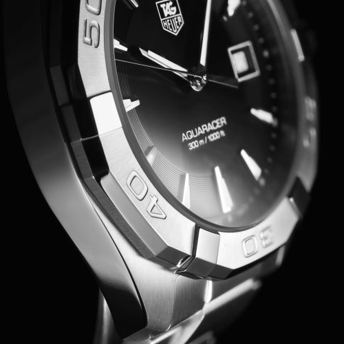  Shop Authentic Tag Heuer Aquaracer Quartz Black Dial Silver Steel Strap Watch for Men - WAY1110.BA0928 - Luxxuri