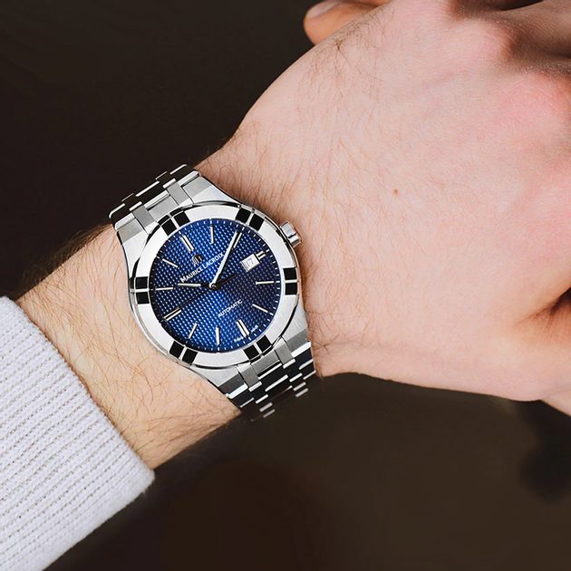  Shop Authentic Maurice Lacroix Aikon Automatic Blue Dial Silver Steel Strap Watch for Women - AI1807-SS002-430-1 - Luxxuri