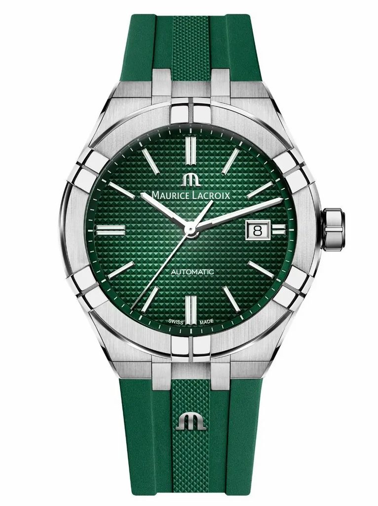  Shop Authentic Maurice Lacroix Aikon Chronograph Green Dial Green Rubber Strap Watch for Men - AI1808-SS000-630-5 - Luxxuri