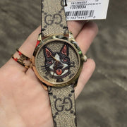 Shop Authentic Gucci G-Timeless Brown Dial Brown Leather Strap Unisex Watch - YA1264057 - Luxxuri