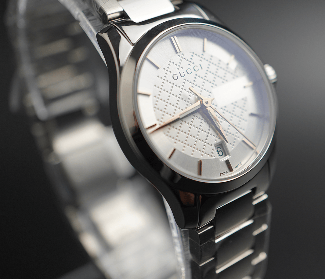  Shop Authentic Gucci G Timeless Silver Dial Silver Steel Strap Watch For Women - YA126523 - Luxxuri