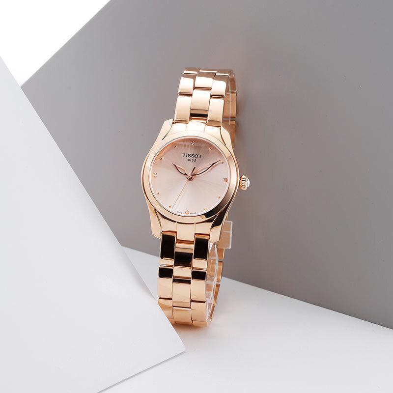  Shop Authentic Tissot T Wave Rose Gold Dial Rose Gold Steel Strap Watch For Women - T112.210.33.456.00 - Luxxuri