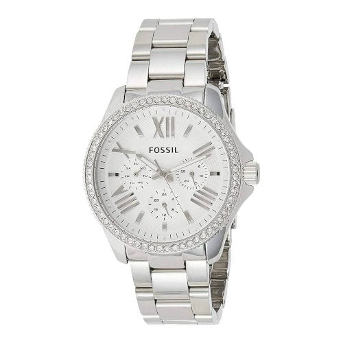  Shop Authentic Fossil Cecile Chronograph Silver Dial Silver Steel Strap Watch for Women - AM4481 - Luxxuri