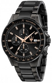  Shop Authentic Maserati SFIDA Chronograph Black Dial Black Steel Strap Watch For Men - R8873640011 - Luxxuri