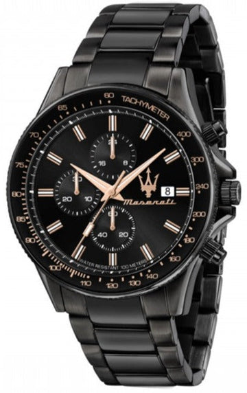  Shop Authentic Maserati SFIDA Chronograph Black Dial Black Steel Strap Watch For Men - R8873640011 - Luxxuri