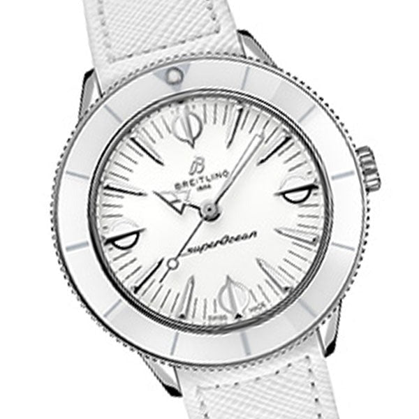  Shop Authentic Breitling Superocean Heritage '57 Pastel Paradise White Dial White Leather Strap Watch for Women - A10340A71A1X1 - Luxxuri
