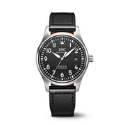  Shop Authentic IWC Pilot's Mark XVIII 40mm Black Dial Black Leather Strap Watch for Men - IW327001 - Luxxuri