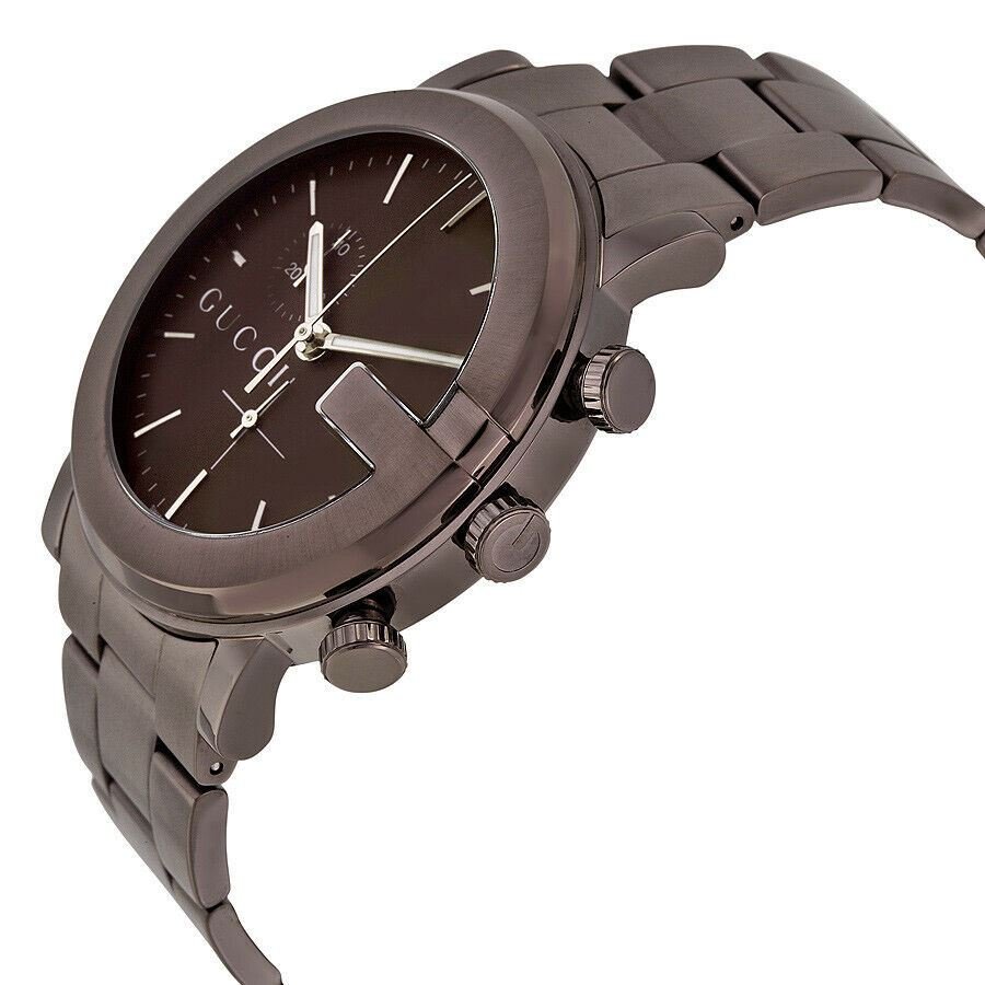  Shop Authentic Gucci G Chrono Brown Dial Brown Steel Strap Watch For Men - YA101341 - Luxxuri