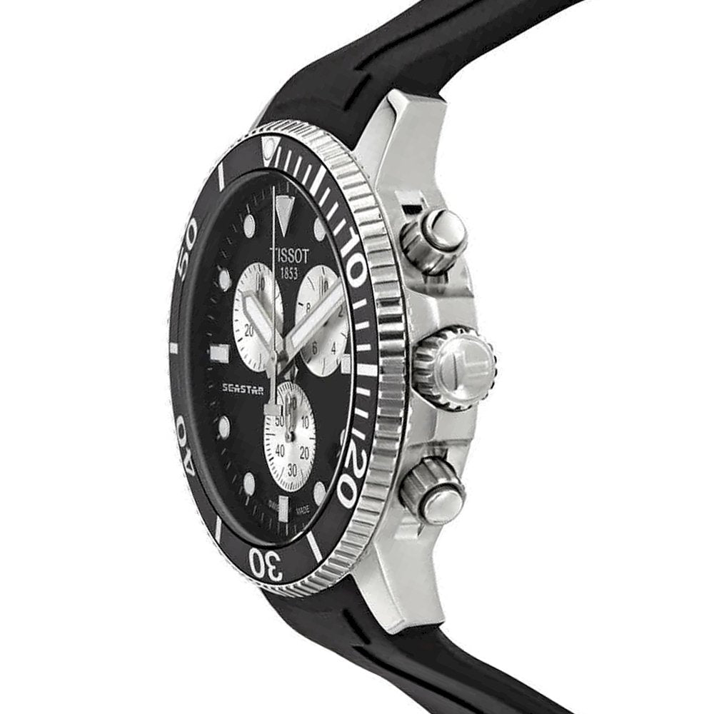  Shop Authentic Tissot Seastar 1000 Chronograph Black Dial Black Rubber Strap Watch For Men - T120.417.17.051.00 - Luxxuri