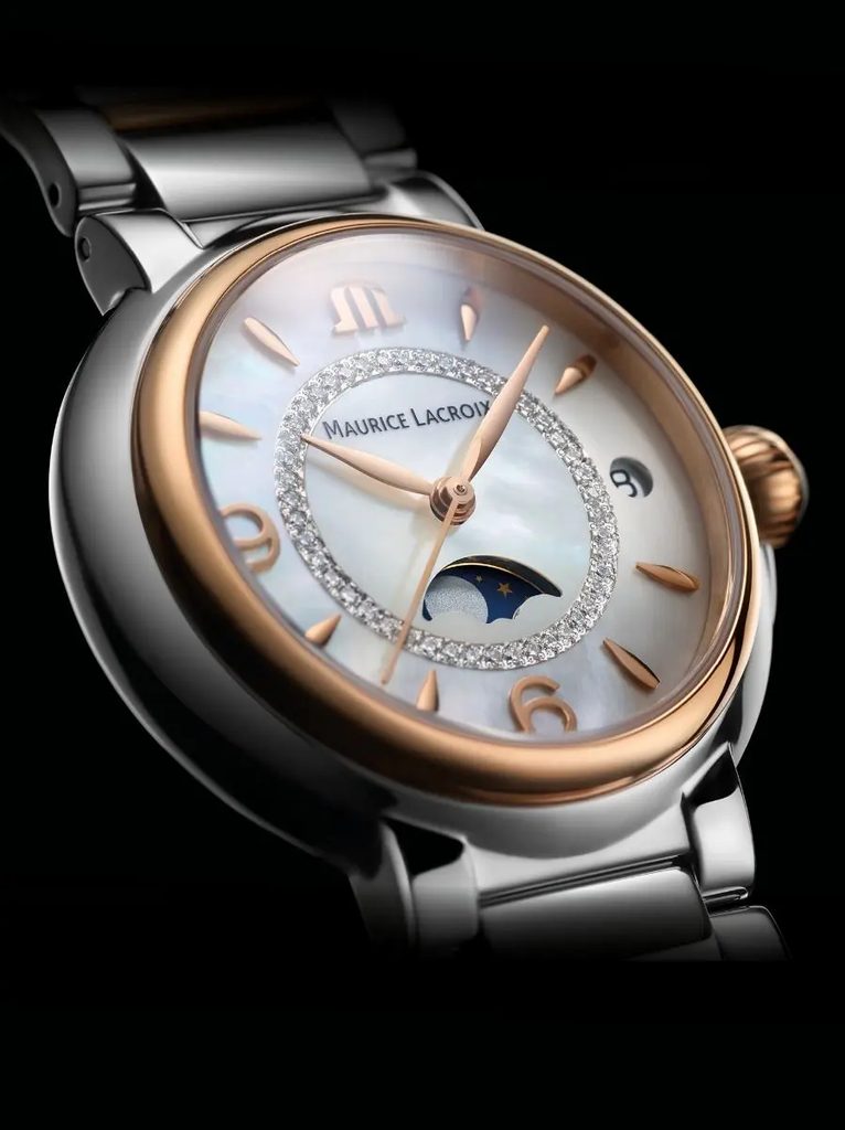  Shop Authentic Maurice Lacroix Fiaba Moonphase Mother of Pearl Dial Two Tone Steel Strap Watch for Women - FA1084-PVP13-150-1 - Luxxuri