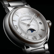  Shop Authentic Maurice Lacroix Fiaba Moonphase White Mother of Pearl Dial Silver Steel Strap Watch for Women - FA1084-SS002-170-1 - Luxxuri
