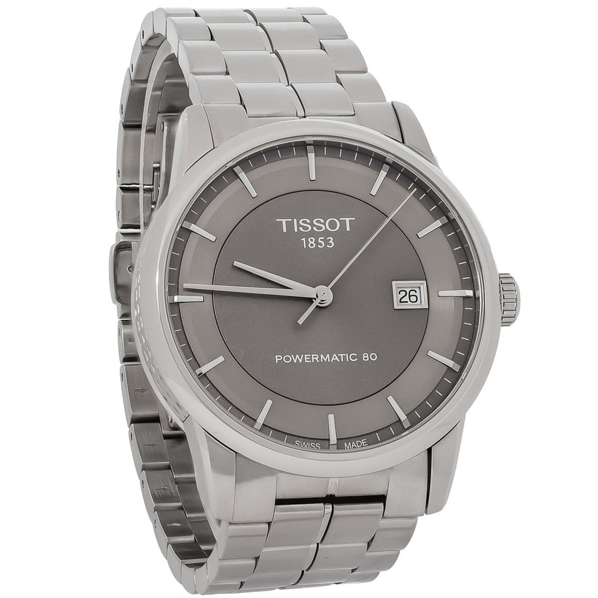  Shop Authentic Tissot Luxury Powermatic 80 Grey Dial Silver Steel Strap Watch for Men - T086.407.11.061.00 - Luxxuri