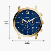  Shop Authentic Fossil Neutra Chronograph Blue Dial Blue Leather Strap Watch for Men - FS5790 - Luxxuri