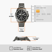  Shop Authentic Fossil Bronson Chronograph Black Dial Grey Steel Strap Watch for Men - FS5852 - Luxxuri