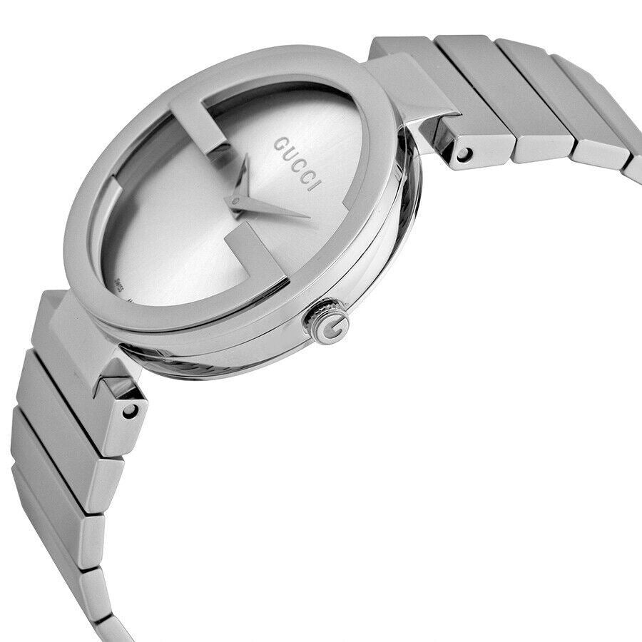  Shop Authentic Gucci G Interlocking Silver Dial Silver Steel Strap Watch For Women - YA133308 - Luxxuri