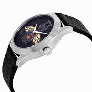  Shop Authentic Gucci G Timeless Bee Black Dial Black Leather Strap Watch For Women - YA1264067 - Luxxuri