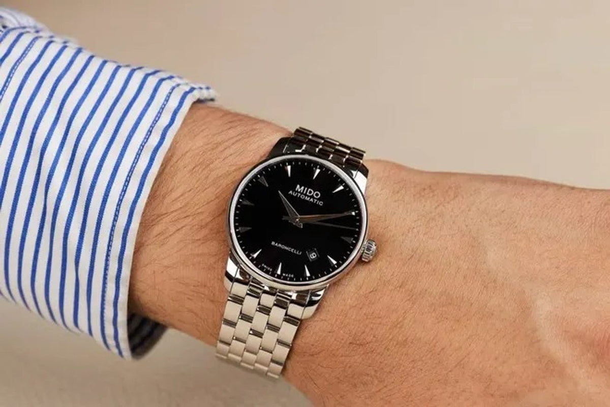  Shop Authentic Mido Baroncelli Ii Automatic Black Dial Silver Steel Strap Watch For Men - M8600.4.18.1 - Luxxuri