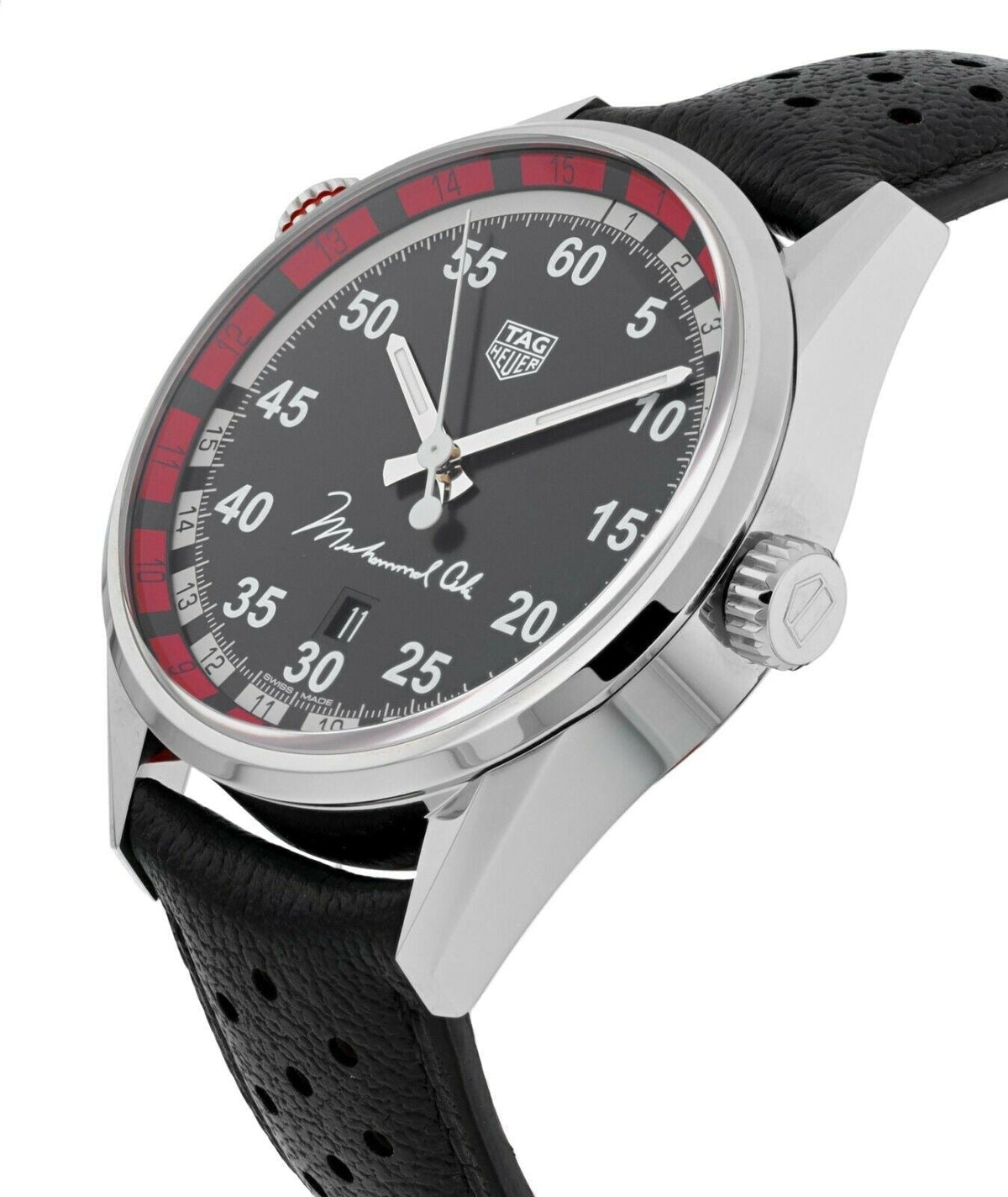  Shop Authentic Tag Heuer Carrera Muhammad Ali Calibre 5 Black Dial Black Leather Strap Watch for Men - WAR2A11.FC6337 - Luxxuri