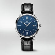  Shop Authentic IWC Portofino '150 Years Edition' Automatic Blue Dial Black Leather Strap Watch for Men - IW356518 - Luxxuri